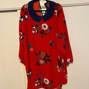 Modcloth red Peter Pan collar shift dress.